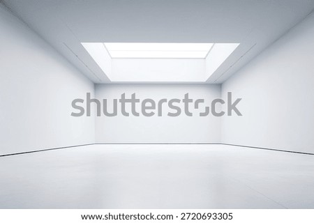 Empty Modern White Room With Ceiling Skylight