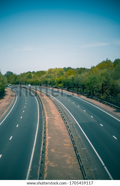Empty motorway no cars on\
the road