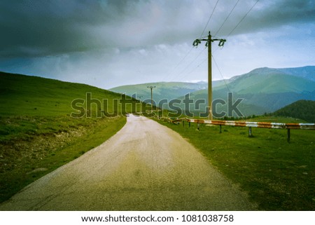 Similar – Image, Stock Photo Road to nowhere Field Hill