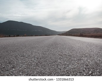 Empty mountain road low section landscape with no people