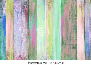 Empty multi color painted wood panel wall texture background for your web cover , text, template or decoration modern art design - Shutterstock ID 1178819980