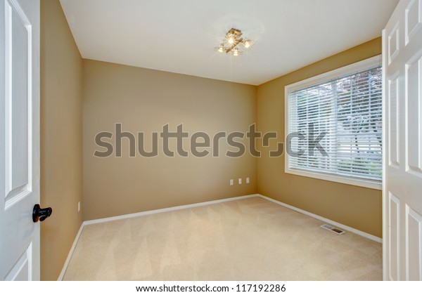 Empty New Bedroom Interior Brown Beige Stock Photo Edit Now