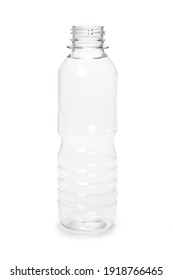 empty new plastic bottle isolated on white background