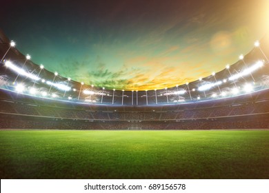 Empty night grand stadium with sport light , evening or night scene . - Powered by Shutterstock