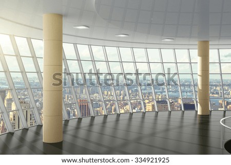 Empty office with cityview 3D Render
