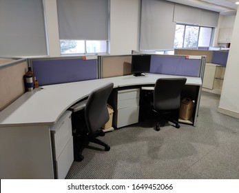 Empty IT Office Cubicles With No People