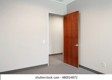 Empty Office Room  With Open Door