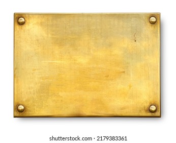 The Empty Old Copper Plate Isolated On White With Clipping Path