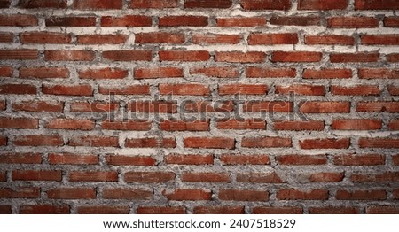 Empty old red brick wall made with blocks for abstract background and texture. beautiful patterns, space for work, close up