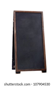 Empty Old Wooden Pub Menu Board On White Background