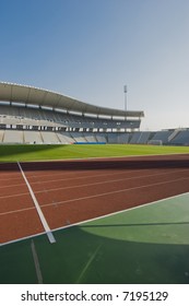 Empty Olympic Stadium And The Running Track