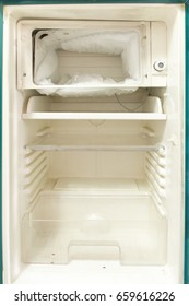 Empty Open Fridge,old Refrigerator.