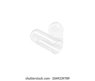 empty open gel capsule on white