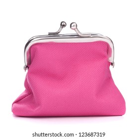 Empty Open Purse Isolated On White Background Cutout