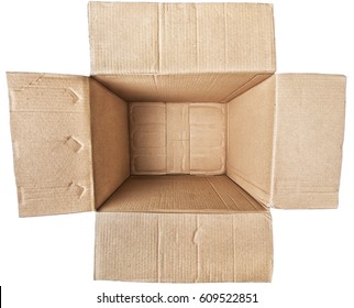 Empty Open Rectangular Cardboard Box Close Stock Photo 609522851 ...