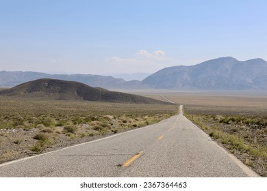 Empty open road across the expansive Antelope Valley