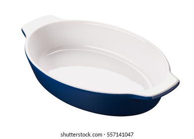 Empty Oval Baking Dish For Gratin, Casserole, Cut Out