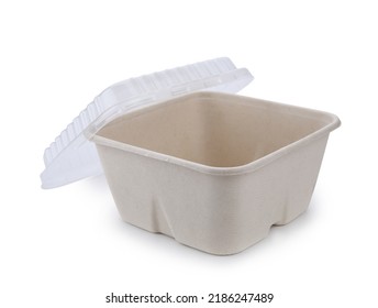 Empty Paper Food Bowl Isolated On White