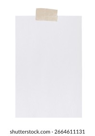 Empty paper sheet mockup isolated on white background, Message reminder card template