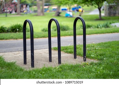 Empty Park Bike Rack