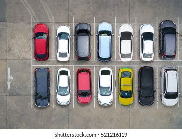 Empty parking lots, aerial view. - Powered by Shutterstock