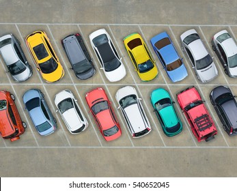 Empty parking lots, aerial view. - Shutterstock ID 540652045