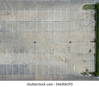 Empty Parking Lots, Aerial View.