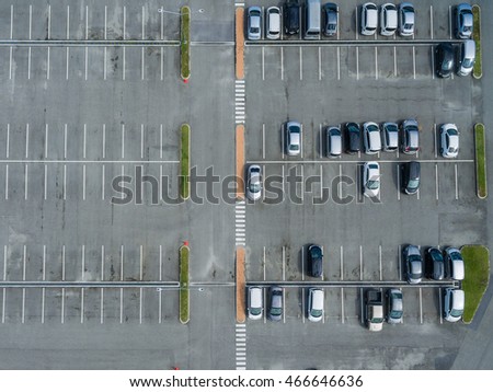 Empty parking lots, aerial view.
