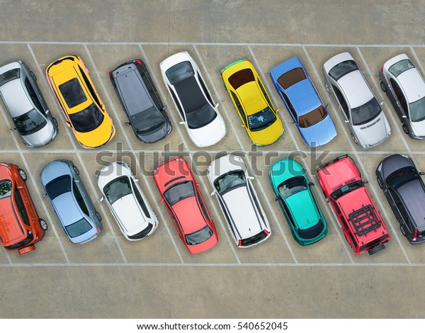 Empty Parking Lots Aerial View Stock Photo (Edit Now) 540652045