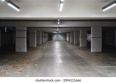 Empty Parking Spot Inside The Garage