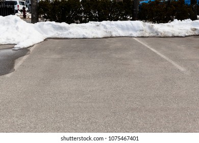 Empty Parking Spot With No Cars.