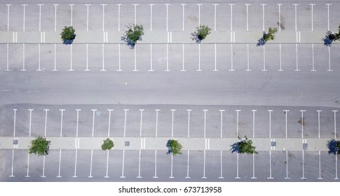 Empty parking lot - Top down aerial view