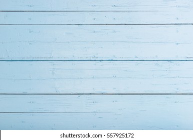 Empty Pastel Blue Wood Background With Copy Space.