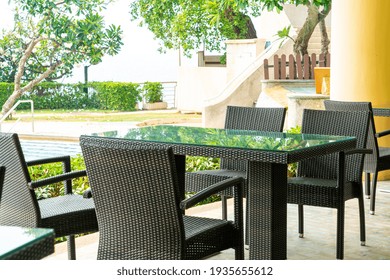 Empty Patio Table And Chair