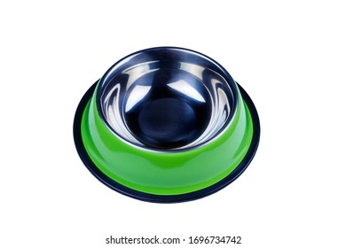 Empty Pet Bowl Isolated On A White Background