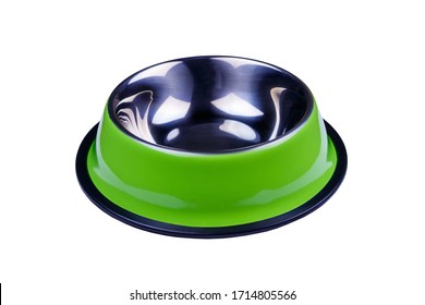 Empty Pet Bowl Isolated On A White Background