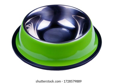 Empty Pet Bowl Isolated On A White Background