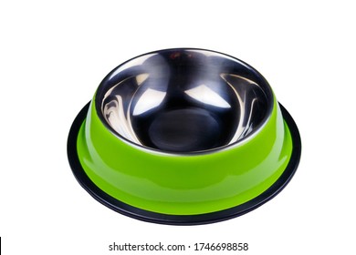 Empty Pet Bowl Isolated On A White Background