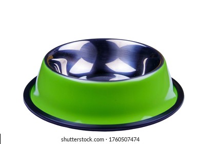 Empty Pet Bowl Isolated On A White Background