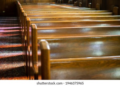 Empty Pews At A Synagogue