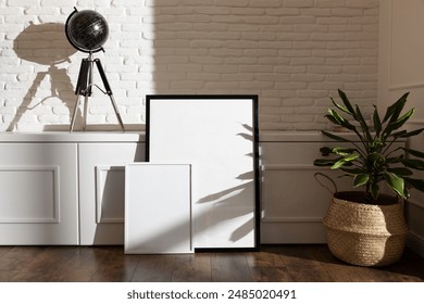 Empty photo frames interior design