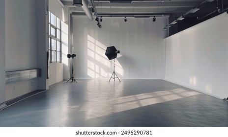 Empty Photo Studio with Lighting Equipment. - Powered by Shutterstock