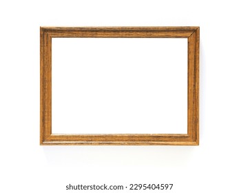 Empty picture frame brown color rectangle shape isolated on a white background. Anniversary, valentine, wedding, and mother day concept. Photo frame for template.
 - Powered by Shutterstock