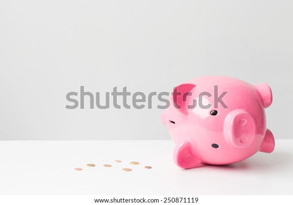 Empty Piggy Bank Stock Photo (Edit Now) 250871119