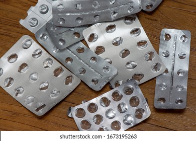 Empty Pill Blisters. Concepts Of Drug Shortage And Insufficient Production And Supply