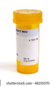 Empty Pill Bottle With Clipping Path.