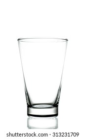 Empty Pint Glass Isolated On White Background. (Clipping Path Included)