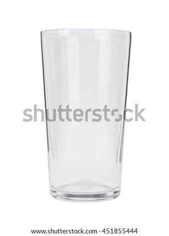An empty pint glass isolated on a white background