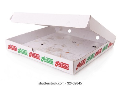 A Empty Pizza Box Isolated On White