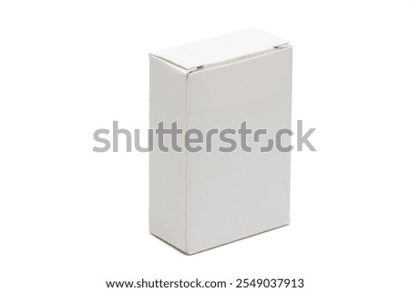 empty plain rectangle paper or cardboard box. small mock up box. Isolated in white background.
